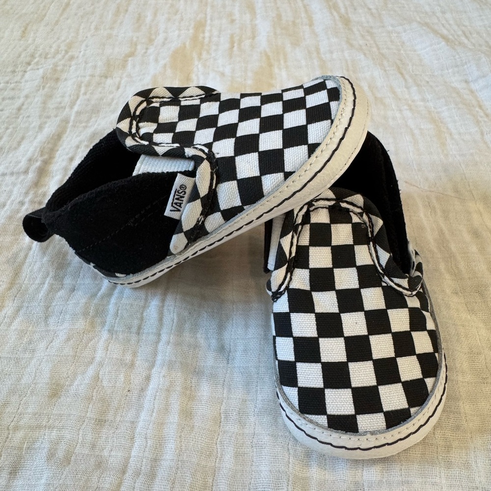 Vans Baby Black and White Checkered Sneakers